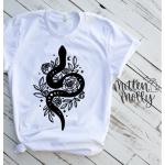 T-shirts gris anthracite en toile à motif serpents pour femme 