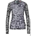 T-shirts de créateur HUGO BOSS BOSS noirs en tulle à manches longues Keith Haring à manches longues Taille L pour femme 