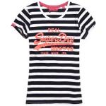 T-shirts Superdry roses à rayures à motif ville à manches courtes à manches courtes à col rond Tailles uniques look sportif pour femme 