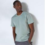 T-shirts unis kaki en coton bio éco-responsable à manches courtes à col rond Taille 3 XL look fashion pour homme en promo 