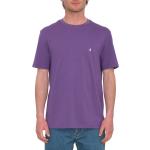 T-shirts Volcom violets à manches courtes bio à manches courtes à col rond classiques pour homme 