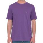 T-shirts Volcom violets en jersey à manches courtes bio à manches courtes à col rond Taille L classiques pour homme 