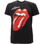 T-shirts T-shirteria noirs en coton à manches courtes Rolling Stones à manches courtes Taille XS look Rock pour homme 