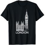 T-shirts noirs à motif Londres Taille S classiques pour homme 