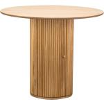 Tables de salle à manger design marron laquées en bois massif avec rangement 4 places diamètre 75 cm rustiques 