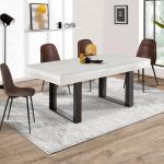 Tables de salle à manger design gris foncé en bois extensibles modernes 
