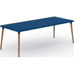 Table à manger - Bleu pétrole, design scandinave, pour salle à manger ou cuisine nordique - 220 x 75 x 90 cm, personnalisable