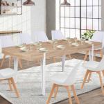 Tables de salle à manger design marron en bois à motif Autriche extensibles modernes 