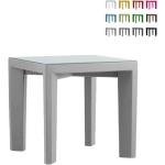 Tables carrées design Slide gris clair en verre 