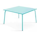 Tables de salle à manger carrées turquoise en acier industrielles 