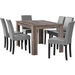 Tables de salle à manger design gris clair en cuir synthétique contemporaines 