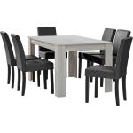 Tables de salle à manger design gris foncé en cuir synthétique contemporaines 