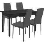 Tables de salle à manger Helloshop26 gris foncé en cuir synthétique 4 places modernes 