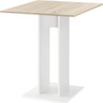 Table à manger de forme carrée table design pour salle à manger cuisine salon panneau de particules mélaminé 65 x 65 x 78 cm effet chêne blanc 03_0006123