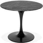 Tables de salle à manger design noires en verre 4 places diamètre 90 cm 