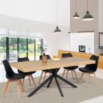 Tables de salle à manger design marron en métal extensibles industrielles en promo 