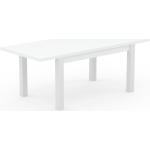 Tables de salle à manger design Mycs blanches en bois massif enduites extensibles scandinaves 