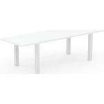 Table à manger extensible - Blanc, moderne, pour salle à manger ou cuisine, avec deux rallonges - 260 x 76 x 90 cm, personnalisable