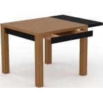 Table à manger extensible - Chêne, contemporaine, pour salle à manger ou cuisine, avec une rallonge Noir - 120 x 75 x 90 cm, personnalisable