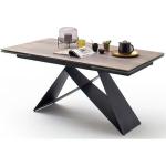 Tables de salle à manger design marron en métal extensibles 6 places 