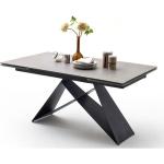 Tables de salle à manger design gris clair en métal extensibles 6 places 