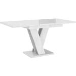 Tables de salle à manger design blanches laquées en bois extensibles 6 places contemporaines 