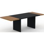 Table à manger extensible - Noir, moderne, pour salle à manger ou cuisine, avec deux rallonges - 220 x 75 x 90 cm, personnalisable
