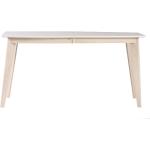 Tables de salle à manger design Miliboo Leena blanches en bois extensibles scandinaves 