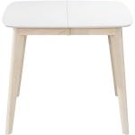 Table à manger extensible scandinave carrée blanche et bois L90-130 cm leena - Blanc