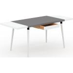 Table à manger - Gris, design scandinave, pour salle à manger ou cuisine nordique, table extensible à rallonge - 180 x 75 x 70 cm
