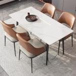 Tables de salle à manger blanches en marbre 6 places scandinaves 