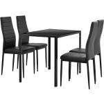 Table à manger noir 105 cm + kit de chaises en 4 pièces noir 03_0004092