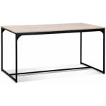 Table à manger rectangulaire métal noir et décor bois - Loft - 4 places. 150cm