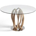 Tables de salle à manger design Paris Prix marron en bois massif diamètre 120 cm contemporaines en promo 