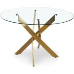 Tables de salle à manger design jaunes en verre 6 places diamètre 120 cm modernes 