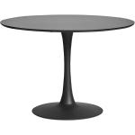 Tables de salle à manger design Pegane noires laquées en métal diamètre 110 cm 