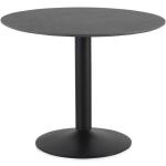 Tables de salle à manger rondes noires en acier 4 places diamètre 100 cm 