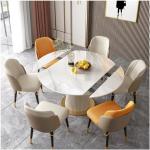 Tables de salle à manger design dorées en céramique extensibles 