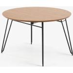 Tables de salle à manger rondes marron en acier extensibles diamètre 120 cm 