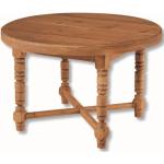 Tables de salle à manger rondes marron en bois massif extensibles diamètre 140 cm 
