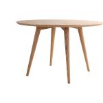 Tables de salle à manger design Miliboo Livia beiges en frêne finition mate diamètre 20 cm scandinaves 