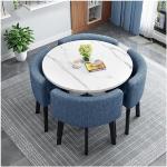 Tables de salle à manger rondes bleues diamètre 80 cm 