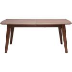 Table extensible rallonges intégrées rectangulaire en bois foncé noyer L180-230 cm FIFTIES