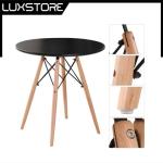 Tables de salle à manger design marron en bois massif diamètre 70 cm scandinaves 