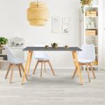 Tables de salle à manger gris anthracite laquées en bois 6 places scandinaves 