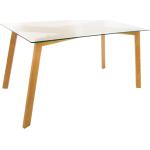 Tables de salle à manger design Atmosphera marron en verre scandinaves 
