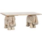 Tables marron en bois à motif éléphants 