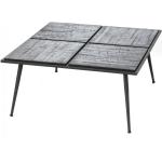 Table basse 80x80x38 cm Noir en Métal et Teck - Carré Teck Amadeus 80x80 cm - noir 3520071856421
