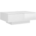 Tables basses rectangulaires blanches avec tiroirs scandinaves 