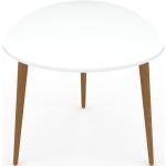 Table basse - Blanc, ovale, design scandinave, petite table pour salon élégante - 67 x 43 x 50 cm, personnalisable